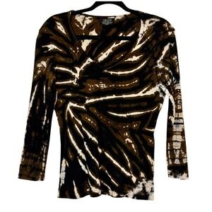 Tryst Indie Sleaze Tie Dye Long Sleeve Top Women Size Medium Y2K Boho Grunge